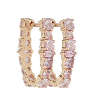Shop Ileana Makri Rivulet 18kt Rose Gold Hoop Earrings With Sapphires