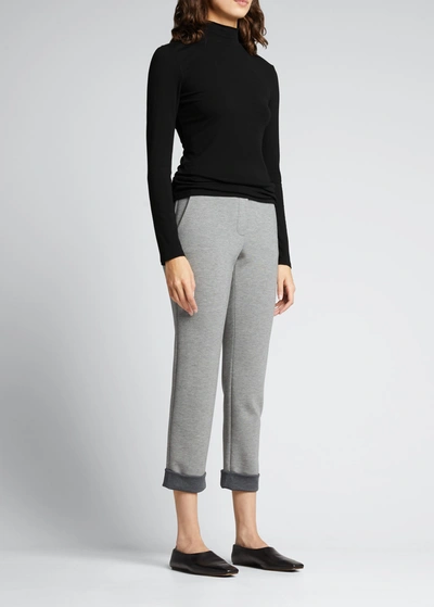 Shop Theory Treeca Double-knit Pull-on Pants In Gy Mgch M