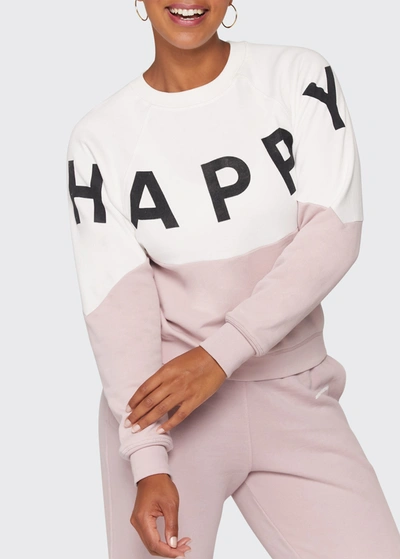 Shop Spiritual Gangster Bridget Happy Raglan-sleeve Pullover In Stone Rose Quartz