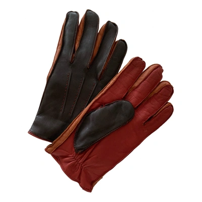 Pre-owned Massimo Dutti Leather Gloves In Brown | ModeSens