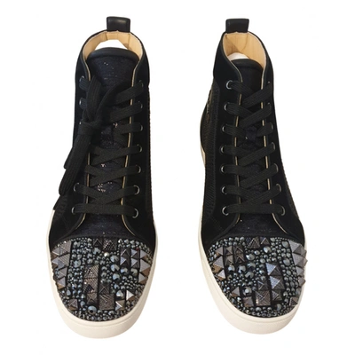 Pre-owned Christian Louboutin Louis High Trainers In Black