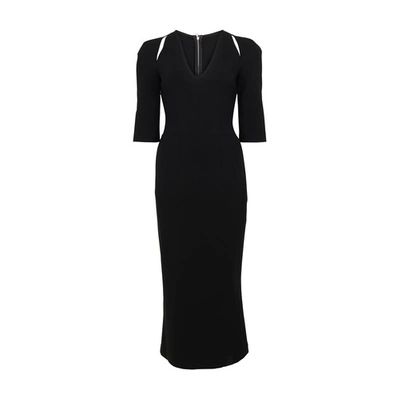 Shop Dolce & Gabbana 3/4 Sleeved Dress In Nero