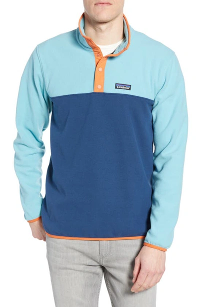 Shop Patagonia Micro-d® Snap-t® Fleece Pullover In Stone Blue/ Dam Blue