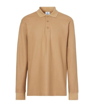 Shop Burberry Long-sleeved Monogram Polo Shirt In Neutrals