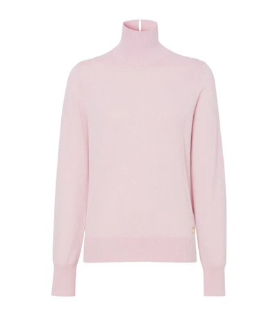 Shop Burberry Tb Monogram Turtleneck Sweater In Pink
