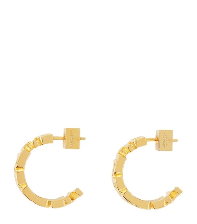 Shop Burberry Gold-plated Logo Hoop Earrings