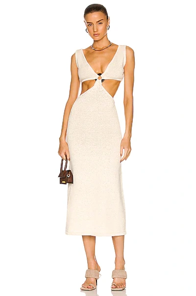 Shop Cult Gaia Bank Knit Dress In Off White