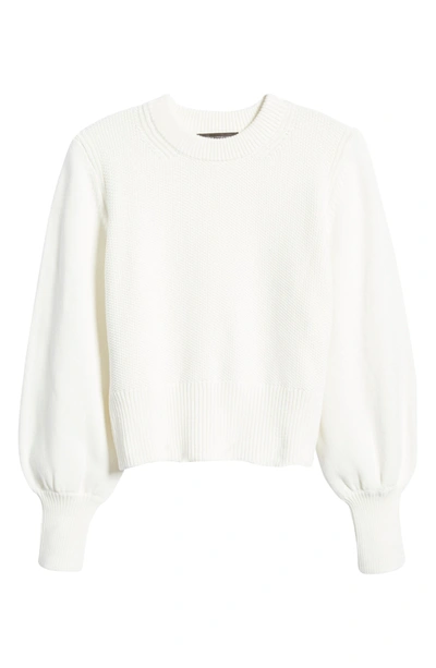 Shop French Connection Jamie Textured Cotton Sweater In Winter White