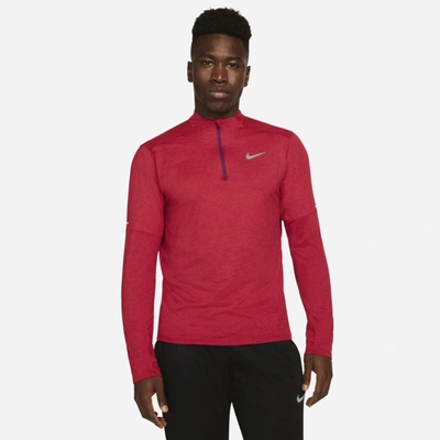 Shop Nike Dri-fit Element Men's 1/4-zip Running Top In Sangria,university Red