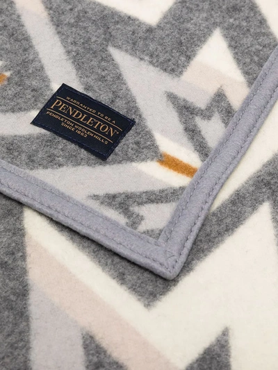 Shop Pendleton Jacquard Wool Blanket In Neutrals