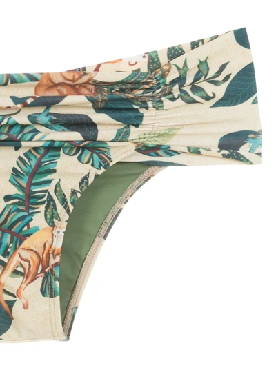 Shop Lygia & Nanny Calça Jasper Estampada Bikini Bottoms In Green