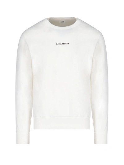 Shop C.p. Company Logo Printed Crewneck Sweatshirt In Grey