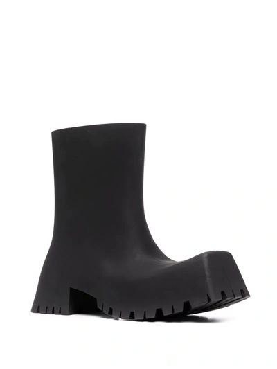 Shop Balenciaga Trooper Rubber Low Boots In Black