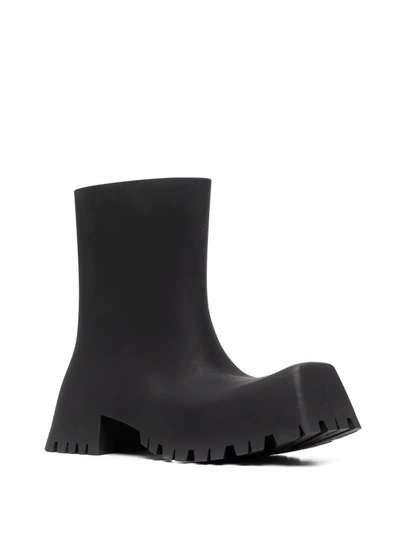 Balenciaga Low Heels Ankle Boots In Black Rubber/plasic In Black
