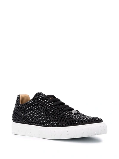 Shop Philipp Plein King Power Stud-embellished Sneakers In Black