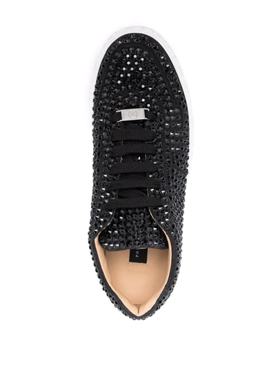 Philipp Plein King Power Stud-embellished Sneakers In Black
