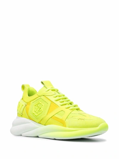 Shop Philipp Plein Hurricane Yellow Chunky Sneakers