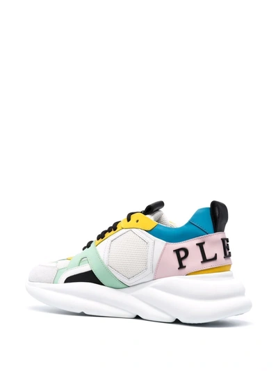 Philipp Plein Philippe Plein Hurricane Runner Sneakers In Leather And Fabric In White