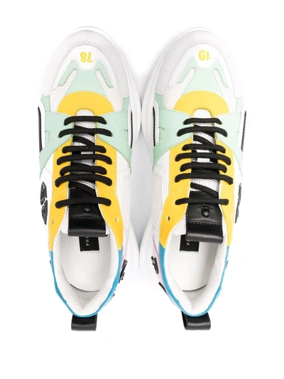 Philipp Plein Philippe Plein Hurricane Runner Sneakers In Leather And Fabric In White