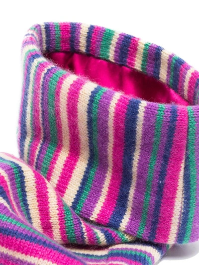 Shop The Elder Statesman Stripe-pattern Holiday Stocking In Purple