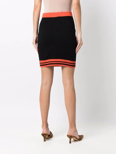 Shop Moschino Collegiate-logo Knitted Skirt In Black