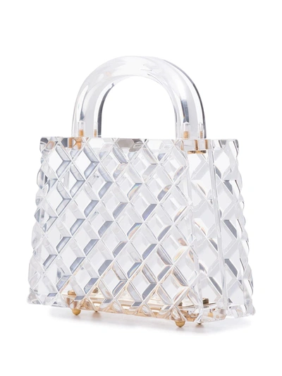 L'afshar Eva Diamond-pattern Mini Bag In Neutrals
