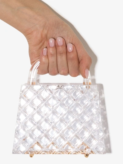 L'afshar Eva Diamond-pattern Mini Bag In Neutrals