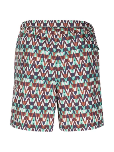 Shop Valentino Optical  Print Swimming Shorts In Brown