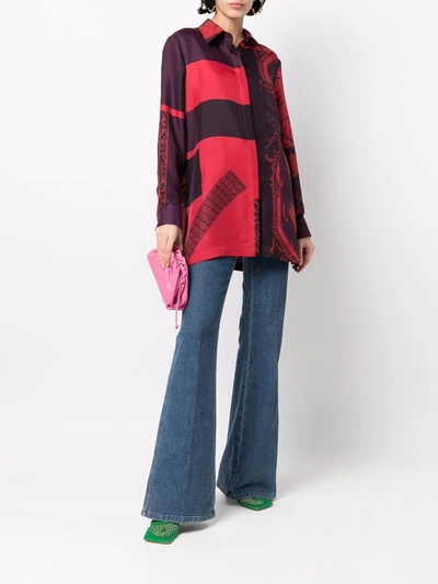 Ferragamo Baroque-print Shirt In Red
