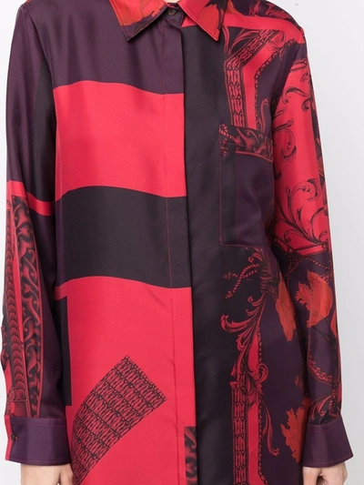 Ferragamo Baroque-print Shirt In Red