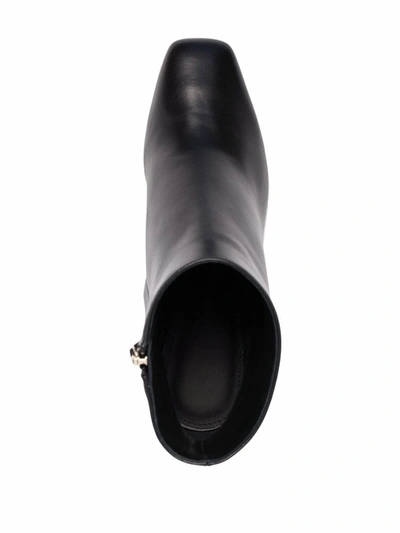 Ferragamo F-heel Sculpted Ankle Boots In Black