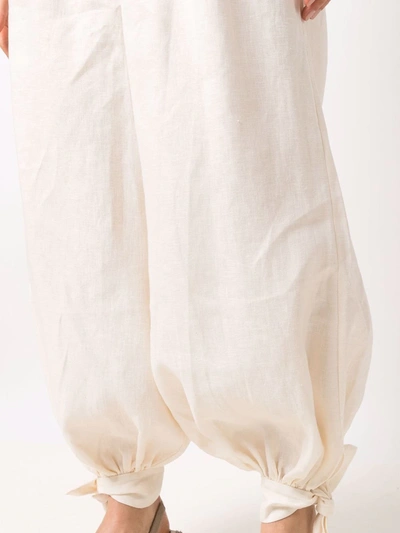 Shop Zimmermann Slouchy Linen Trousers In Neutrals