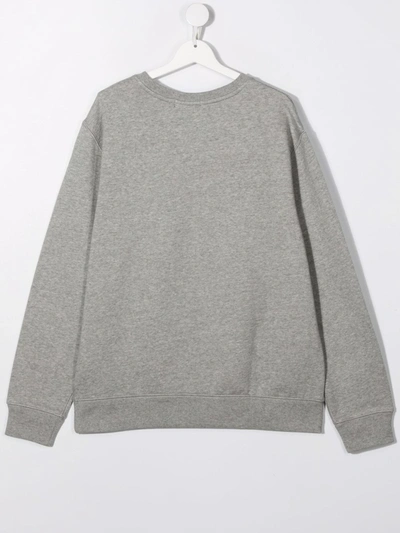 Shop Ralph Lauren Teen Embroidered-logo Sweatshirt In Grey
