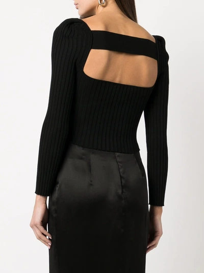 Shop Michelle Mason Wrap Design Cropped Blouse In Black