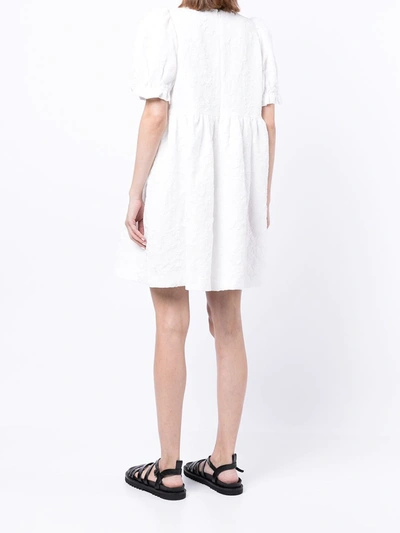 Shop B+ab Floral Jacquard Mini Dress In White