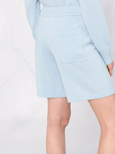 P.a.r.o.s.h Cashmere-knit Drawstring Shorts In Blue