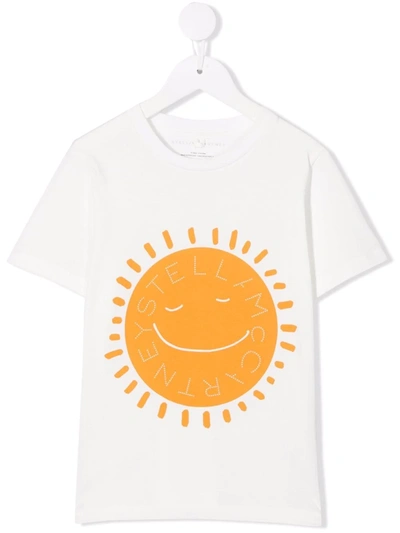 Shop Stella Mccartney Sun-print Cotton T-shirt In White