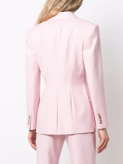 Shop Alexander Mcqueen Single-breasted Wool Blazer In Pink