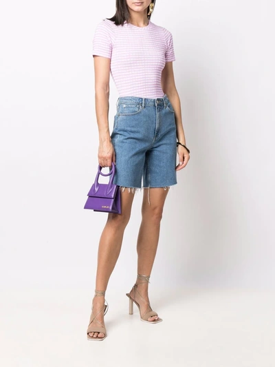 Shop Jacquemus Checked Short-sleeve T-shirt In Pink