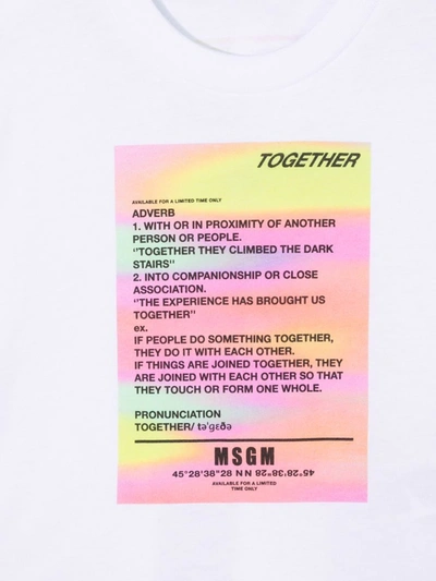Msgm Graphic-print Cropped T-shirt In White