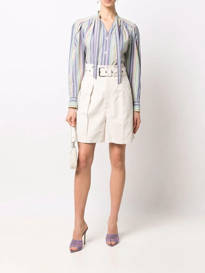 Shop Isabel Marant Tiverna Striped Blouse In Purple