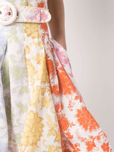 Shop Zimmermann Floral Pattern Mini Skirt In Neutrals