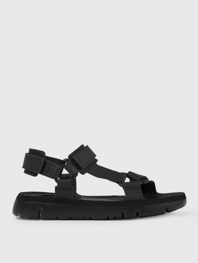 Shop Camper Oruga  Leather Sandals In Black