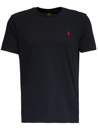 Shop Polo Ralph Lauren Black Cotton T-shirt With Logo