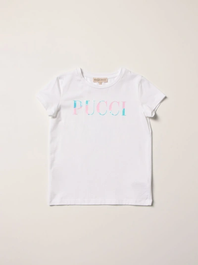 Shop Emilio Pucci Cotton T-shirt With Logo In White