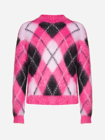 Shop Marni Argyle Motif Mohair-blend Sweater