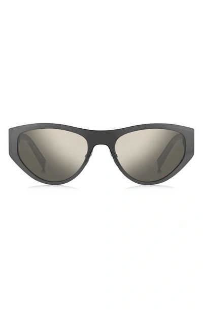 Shop Givenchy 57mm Cat Eye Sunglasses In Black / Silver Mirror