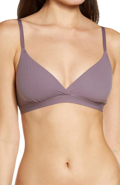 Shop Skims Fits Everybody Crossover Bralette In Plum