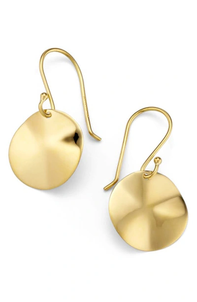 Shop Ippolita 'plain' Mini Wavy Disc 18k Gold Earrings In Z/dnuyellow Gold