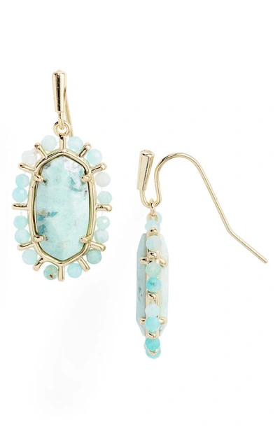 Kendra Scott Lee Beaded Drop Earrings In Gold Sea Green